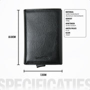 zwarte pasjeshouder met afmetingen